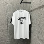 Chane*香奈*儿 2025春夏新款 经典图腾字母 paris立体硅胶工艺 定制双纱平纹纯棉面料 短袖T恤 男女同款 颜色：黑色 白色 尺码： S 90-13