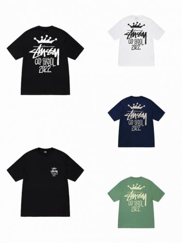 款号Xb985# Stussy 斯图西 皇冠字母老派字母印花涂鸦T恤Stussy情侣半袖 230克纯棉圆筒布版型 两侧面不带缝线 正确版本与正品相同。区别市场通
