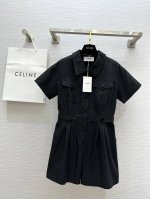 Celin2Ss短袖连体裤 极简高级 立体剪裁版型上身超级显瘦 后背弹力收腰穿脱十分方便 工装式连体裤设计酷帅个性女孩时髦感 高品质定制 现货首发Size：S