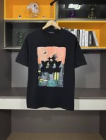 louis Vuitton路易威登 25Ss 屋顶晚霞烫钻短袖T恤 购入原版开模打造，全套定制辅料，所有细节完美还原 定织定染260G纯棉双纱紧密棉面料，洗水后