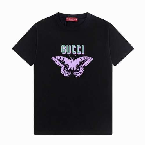 110 女款 隔天到 Gucci 古驰 2025新款 50支双冰爽棉170G面料 蝴蝶字母Logo印花标识 官方同步 高版本 时尚个性 百搭潮流 纯原品质 原版