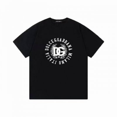 dg 杜嘉班纳 标识Logo印花简约百搭圆领短袖T恤男女同款 吊牌 领标 水洗唛 三标齐全 尺码 S-Xxl 颜色 黑色 白色