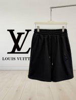 高版本] Louis Vuitton 路易威登 25Ss新品同步上架 经典切割字母贴布Logo刺绣 后开袋 短裤休闲五分裤 实打实重磅400克毛圈面料 不缩水不