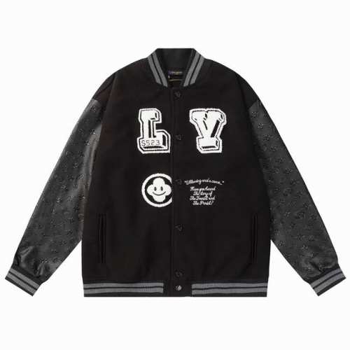 款号B99 Lv 新款毛巾绣万针刺绣棒球服 高克重尼料搭配压花工艺荔枝纹皮革袖子 重工五金配件，扣子一比一还原 M L Xl Xxl