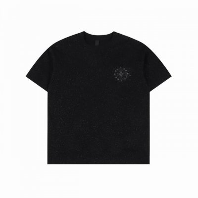 chrome Hearts 克罗心 铆钉满钻短袖T恤 采用直喷进口机器印花 五金辅料均开磨定制 正确配置 黑色2025克罗心正品包装 克定制定染双纱棉 版型大