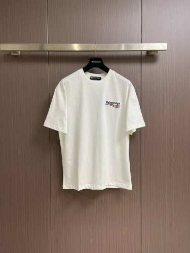 Balenciaga 巴黎世家经典可乐海浪刺绣短袖T恤，正确260G定制定染纯棉双纱面料 定染螺纹无色差，进口田岛绣花机器25万刺绣 效果饱满 立体清晰 无毛边