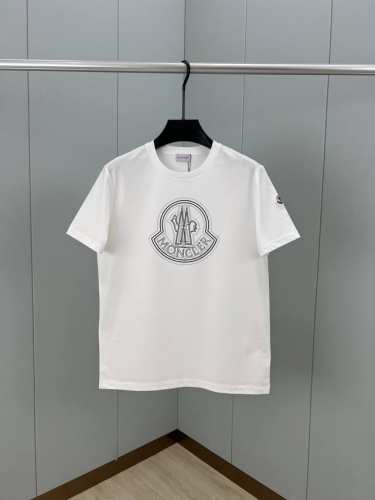 moncler 25春夏新品品牌Logo双色印花标识短袖T恤，定制80支双股丝光棉面料；黑色 白色 S～Xxxl 可定制4Xl、5Xl