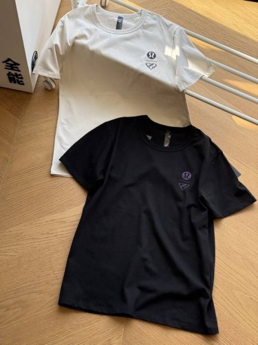 供 Lululemon露露 X上海F1 限量联名 周冠宇情侣款棉质针织短袖T恤 黑色 白色 S-Xl 25Ss联名纪念款，高定120支液态水柔棉面料，胸前3M变