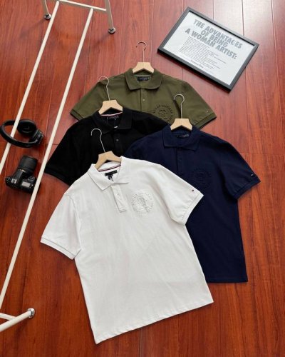 供 原单品质 专柜同款 汤米 Tommy立体高端字母压花袖口刺绣小标绣花Polo衫 专柜同步！专柜售价15850！ 64支定制级别双重水洗珠地棉网眼，表面呈疏孔