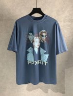 高品质 Balenciga 巴黎世家 pp Krit圆领短袖T恤 采用纯棉柔软面料，对色定染面料，采用数码直喷字母绣花 磨破工艺 潮流感十足，定染纯棉面料，Os