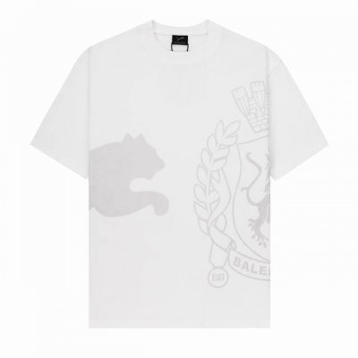 品牌： Balenciaga puma 面料：100%棉 码数: Xs. S. M． L. 颜色：黑色. 白色. 工艺：印花