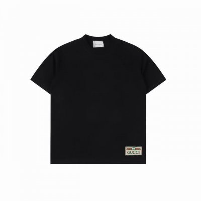 gucci 古驰 25Ss 下摆标签短袖T恤 面料采用定制240G 26支特滑双股精棉平纹高密无尘全棉布料 前幅高密度加厚 走线平整 代工品质 全套定制辅料 尺