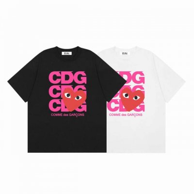 川久保玲play Cdg字母爱心印花夏季短袖T恤衫 颜色： 白色 黑色 尺码：M L Xl Xxl 价格p： 三标齐 款号：Cj32