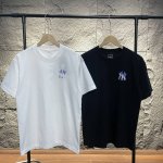 Mlb Ny 彩色渐变印花 圆领短袖T恤 男女同款 -面料采用260G纯棉面料，达到透而不露的黄金平衡点，完美规避透视尴尬，成衣尺寸稳定，多次机洗仍能保持初始廓