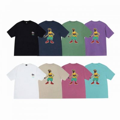 上新款号：S171 Stussy斯图西 Stussy 卡通人物图案舒适圆领短袖T恤 男女同款 原版打造 细节高控 -面料精选220G纯棉面料 手感柔软舒适 吸汗