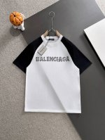 balenciaga* 2025春夏款上新 原高版本 巴黎世家 面料采用280克高密度纯棉 不变形 不缩水 工艺介绍：双线走位 采用拼色牛角袖工艺＋珍珠澳钻高温