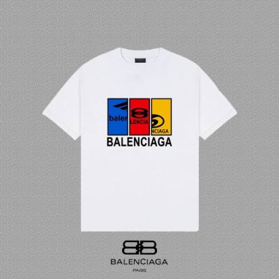 Balenciaga 巴黎世家 巴黎字母印花短袖T恤 定织定染300克精梳棉重磅面料 螺纹零色差 细节完美 区别市面通货版本 欢迎对比 男女同款 上图必卖款 颜