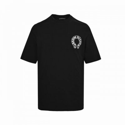 Chrome Hearts 克罗心 25Ss 渐变马蹄十字架印花短袖 面料采用280克重精梳棉，定制32支1*1螺纹，成衣两遍水洗处理，面料舒适亲肤无异感，定制