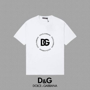 Dg 杜嘉班纳] 2025Fw短袖T恤 Logo厚板 高端26S双纱300克面料 重磅面料 定制拉架罗纹同缸同染 三标齐全 男女同款 颜色：黑色 白色 灰色 尺