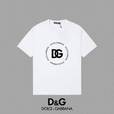 Dg 杜嘉班纳] 2025Fw短袖T恤 Logo厚板 高端26S双纱300克面料 重磅面料 定制拉架罗纹同缸同染 三标齐全 男女同款 颜色：黑色 白色 灰色 尺
