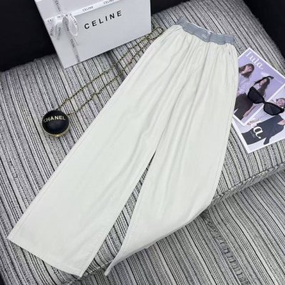 强烈推荐 25年早春夏系列 小众品牌设计师款 撞色松紧腰牛仔直筒裤 Sml