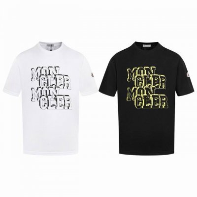 款号：M1005 Moncler 蒙口 官网同款印花图案 2025新款 立体镂空字母Logo 定制袖章 男女同款 短袖T恤 - 26G双纱纯棉顶级面料 手感柔软