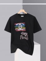 顶级版本 Chanel 香奈儿 2025Ss夏季新款 手绘印花 短袖T恤男女同款 工艺 印花 T恤现货 32支定织定染高克重纯棉面料 面料280G洗水定型处理