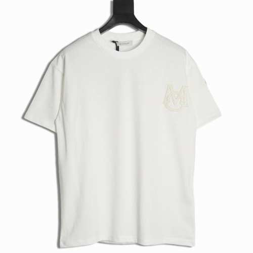 moncler蒙口M字母猫耳朵Logo圆领短袖T恤 独家定制 G32支双纱纯棉面料 质感非常柔软舒适 100%区别市场的顶级面料 搭配350G1×1螺纹 面料与