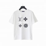实拍细节图+尺码表 Louis Vuitton路易威登三花字母硅胶烫短袖 最高版本！定制面料270克100%双纱棉！植绒满压字母硅胶工艺设计！ 辅料：开模原版过