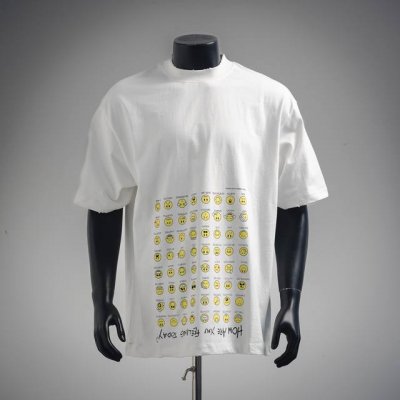 Balenciaga 巴黎世家24Ss 新款巴黎世家表情包印花短袖T恤 挑破宽松版本.男女同款 颜色：米白色.黑色 码数：1.2.3.4