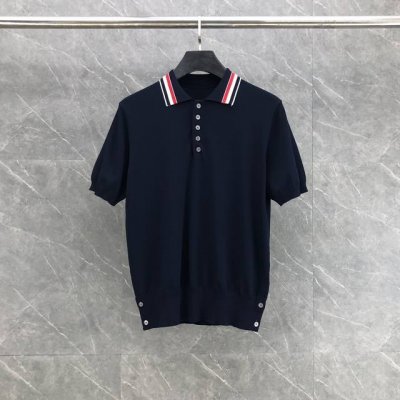 翻领三色红白蓝针织短袖polo 码数：1-4 颜色：白、蓝