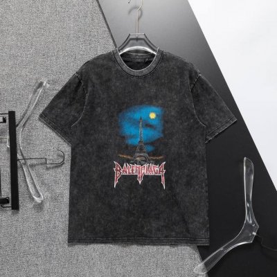巴黎世家 官网新款洗水T恤.男士圆领经典Logo短袖T- Shirt 采用进口客供定制面料 高端的品质 尽显奢华。8888尺码：M-3Xl