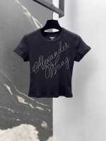 aw 25Ss 春夏新品字母烫钻修身短袖上衣 面料带有弹力 合体版型上身巨显瘦 不管是内搭或者外穿都很好看 万能百搭单品 烫钻字母设计回头率拉满 属于夏日的辣妹