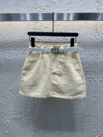 qx.9723 Dio 25夏季新款印花定制牛仔面料半裙 工艺洗水带里衬 一色