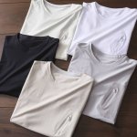 p100 严选好货！Lululemon新款男士圆领短袖T恤！经典时尚款，客供科技冰感速干面料，吸湿排汗，舒适透气！胸前压胶拉链口袋设计，精美小标Logo烫印，领