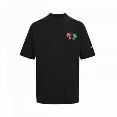 chrome Hearts 克罗心 彩色满皮标十字架短袖 采用直喷进口机器印花 五金辅料均开磨定制 正确配置 黑色2025克罗心正品包装 280克定制定染双纱棉