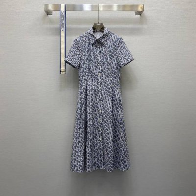 Di*25Ss 数码印花气质翻领本布撞色腰带设计收腰连衣裙 高级面料 颜色:图片色 面料 精纺印花棉面料 Smlxl