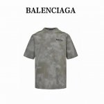 balenciaga 巴黎世家 24Ss 刺绣可乐泥染短袖 6S双纱面料 全棉螺纹 面料洗水 高密度绣花 万针刺绣 定织定染胚布水洗定型避免缩水问题 领口宽螺纹