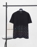 顶级版本.官网品质 Louis Vuitton*路易威登 Lv 25Ss 老花彩钻渐变烫钻针织短袖 面料：采用纯棉纱线定织 该款针织T恤按原版16针德国进口机织