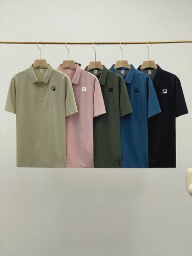Fila斐乐户外休闲速干polo短袖衬衫 浅卡其 粉色 军绿 雾蓝 黑色 M-4Xl 穿上它，让你走在这又湿又黏的空气中却能享受到那一丝清爽，让你感觉整个夏天都