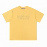 【鹅黄色】P80 Fog复线Essentials 第八季立体硅胶双排大小字母短袖T恤 原厂面料 克重240G，细节上的设计处理都是精心制作 高品质产品 区别市场