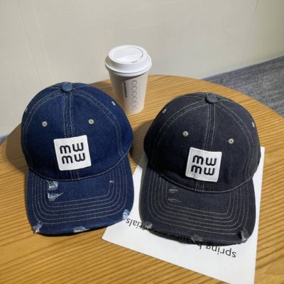 miu破洞牛仔棒球帽