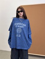 Acne ｜ 新款假两件长袖T，成衣洗水炒色印花叠加工艺，男女同款，尺码Sml