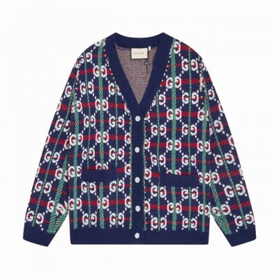 gucci 古驰重工满身双G格纹开衫铆钉毛衣 颜色 蓝色 码数 S M L Xl Xxl