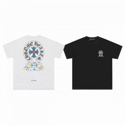 chrome Hearts Ch 克罗心 限定款彩色马蹄十字印花情侣圆领短袖T恤-顶级版本 Color：黑色 白色 Size：S M L Xl Number：2
