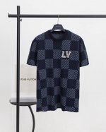 顶级版本.官网品质 Louis Vuitton*路易威登 Lv 菲董联名棋盘格纹水钻毛织短袖 采用原板独家定制40支双股赛络纺纱 质感非常柔软舒服 运用进口32