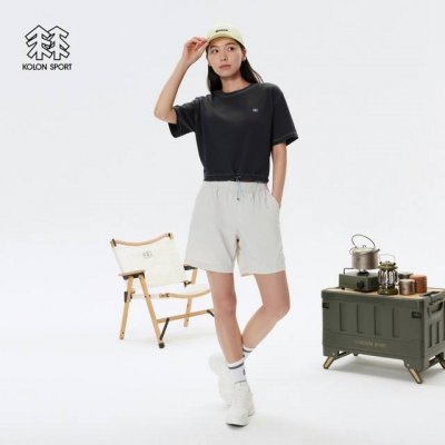 kolon Sport可隆户外情侣男女同款复古运动徒步露营夏季运动防泼水短裤 小树户外运动休闲防泼水露营弹力宽松工装短裤，超有质感，简约又百搭。松紧腰配抽绳，舒