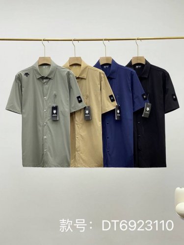 轻量系列！Descente 迪桑特男士快干夏季商务休闲短袖衬衫！ 款号：Dt6923 激光切割工艺干净利落激光切割边缘直落高温保型持久洗涤也不易变形。Polo领