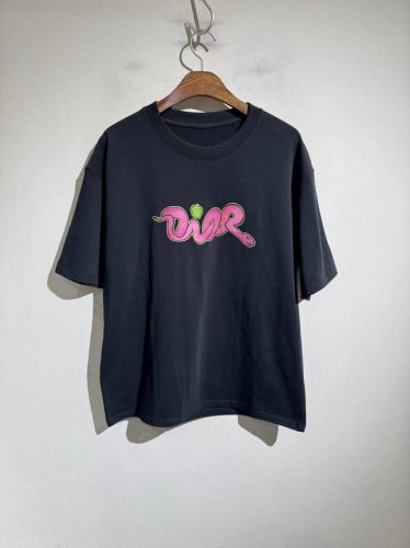 Dior迪奥 蛇年彩绘字母设计。Cd家国外疯抢款。25款男女同款宽松版型短袖T恤。超好看且超大面积印刷。 最新北美代购订单牛T 设计师品牌 .重磅2025新款印