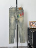 款号：D103 Gucci古驰数码印花渐变色,2025欧洲专柜新款 超A代购级别海外贸易公司订单货源，顶级原单高端男士定制时尚修身小直筒牛仔裤。 颜色：图片色